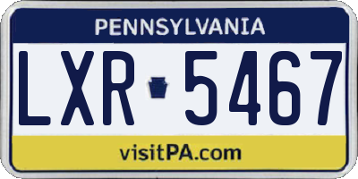 PA license plate LXR5467