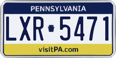 PA license plate LXR5471