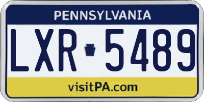 PA license plate LXR5489