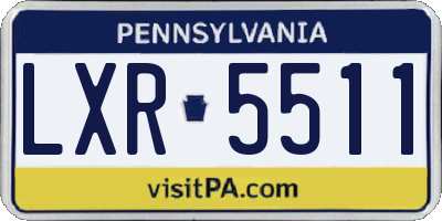 PA license plate LXR5511