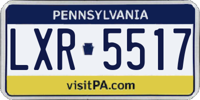 PA license plate LXR5517