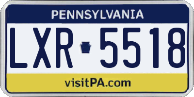 PA license plate LXR5518