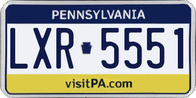 PA license plate LXR5551