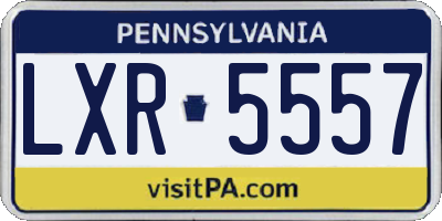 PA license plate LXR5557