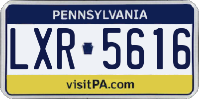 PA license plate LXR5616