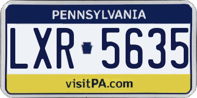 PA license plate LXR5635