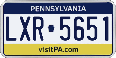 PA license plate LXR5651
