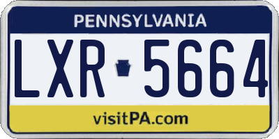 PA license plate LXR5664