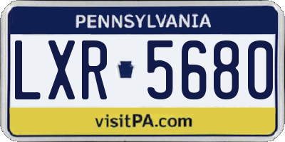 PA license plate LXR5680