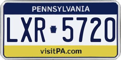 PA license plate LXR5720