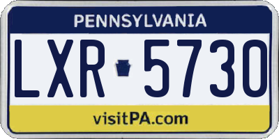 PA license plate LXR5730