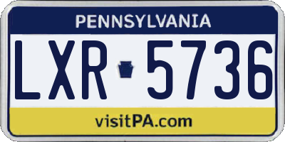 PA license plate LXR5736