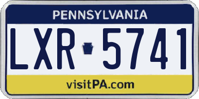 PA license plate LXR5741