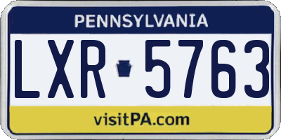 PA license plate LXR5763