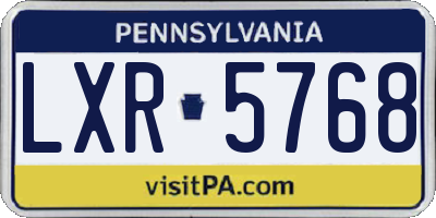PA license plate LXR5768