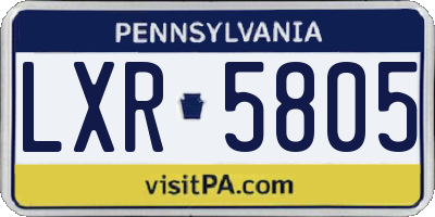 PA license plate LXR5805