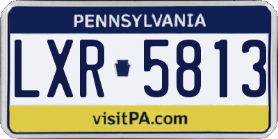 PA license plate LXR5813