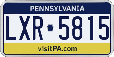 PA license plate LXR5815