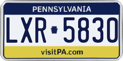 PA license plate LXR5830
