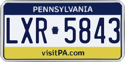 PA license plate LXR5843