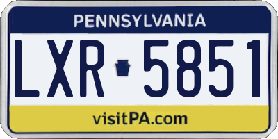 PA license plate LXR5851