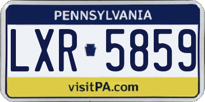 PA license plate LXR5859