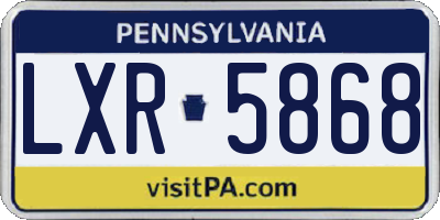 PA license plate LXR5868