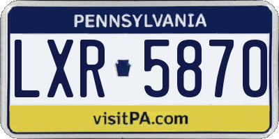 PA license plate LXR5870