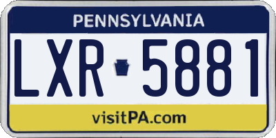 PA license plate LXR5881