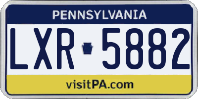 PA license plate LXR5882