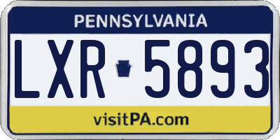PA license plate LXR5893