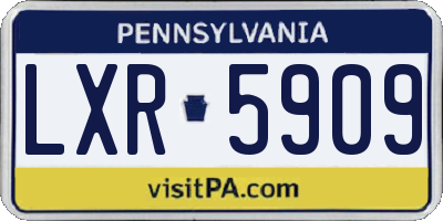 PA license plate LXR5909