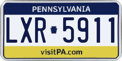 PA license plate LXR5911
