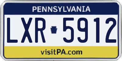 PA license plate LXR5912