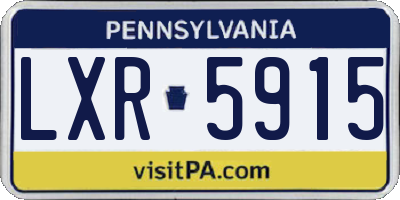 PA license plate LXR5915