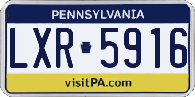 PA license plate LXR5916