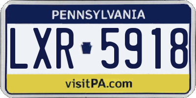 PA license plate LXR5918