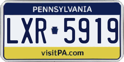 PA license plate LXR5919