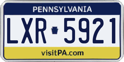 PA license plate LXR5921