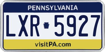 PA license plate LXR5927