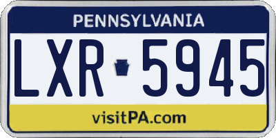 PA license plate LXR5945