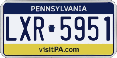 PA license plate LXR5951