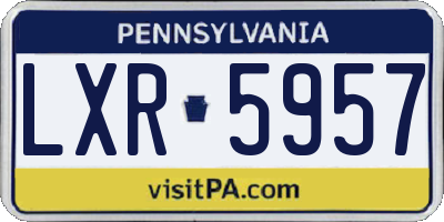 PA license plate LXR5957