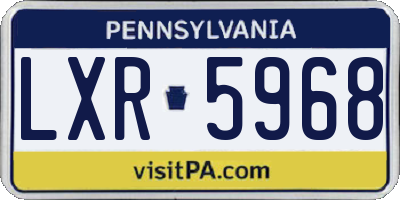 PA license plate LXR5968