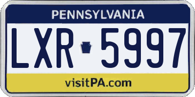 PA license plate LXR5997