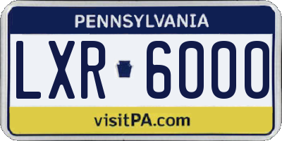 PA license plate LXR6000
