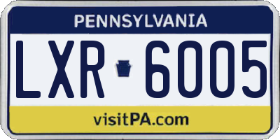 PA license plate LXR6005