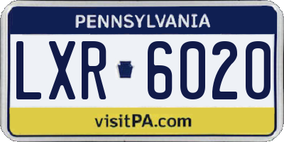 PA license plate LXR6020