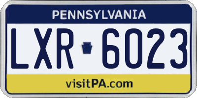 PA license plate LXR6023