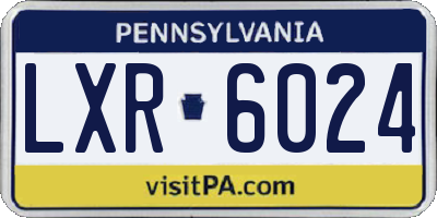 PA license plate LXR6024